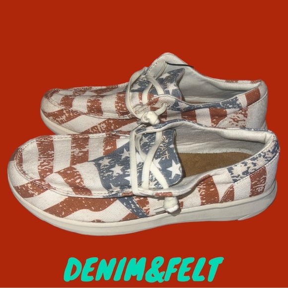 Ariat Red, White, and Blue Women's Sneakers - Picture 10 of 11